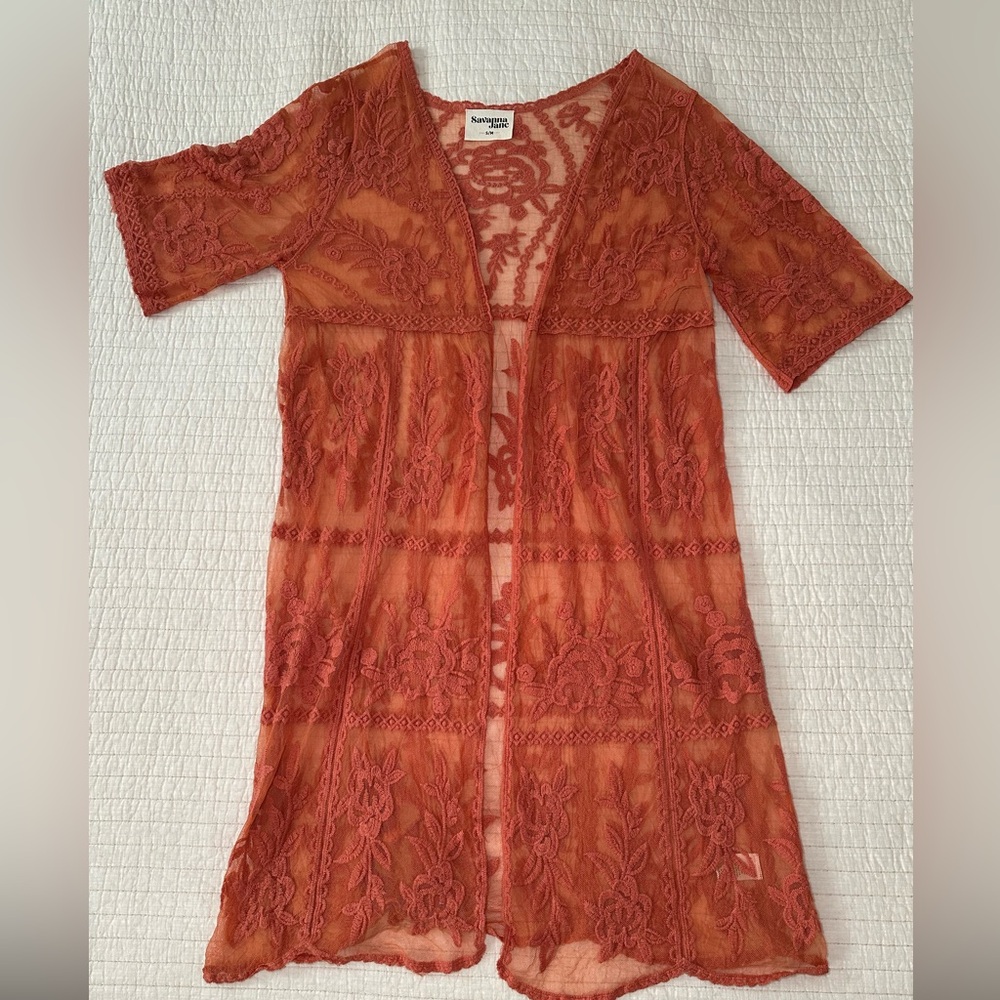 Savanna Jane Coral Lace Cardigan